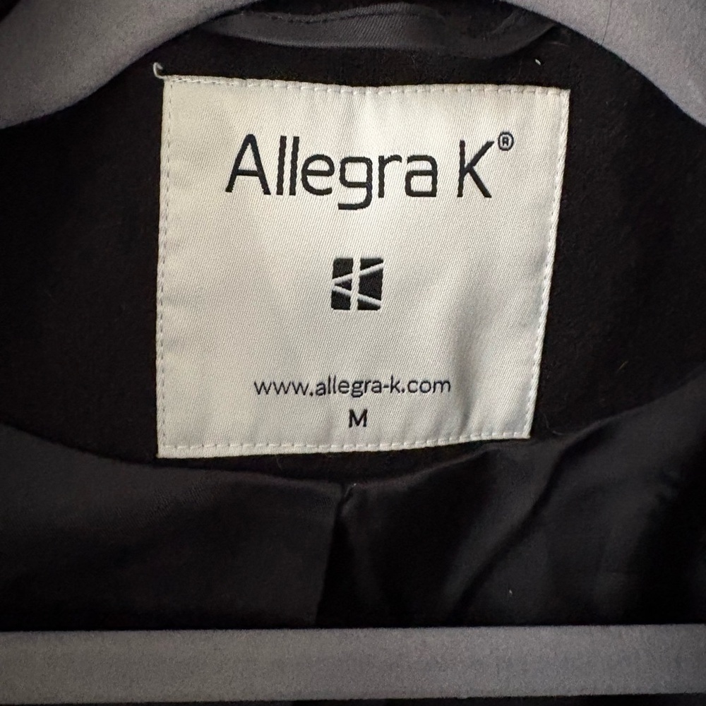 Allegra K Women's Notched Lapel Long Sleeves Double Breasted Mid-Length Coat - Picture 9 of 13